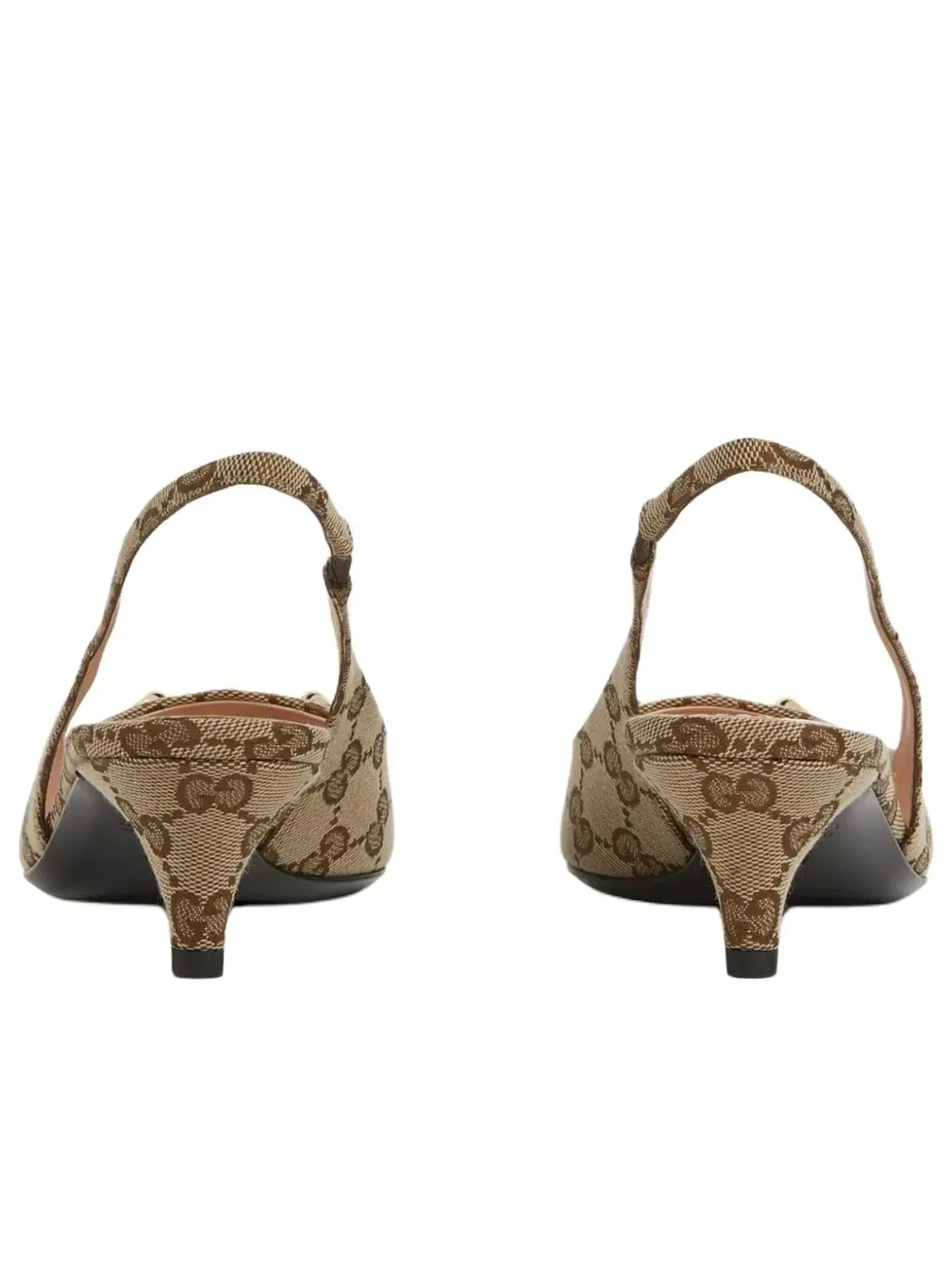Кроссовки (WMNS) Gucci Horsebit Slingback Heels 'Beige Canvas' — изображение 4 из 4, бежевый