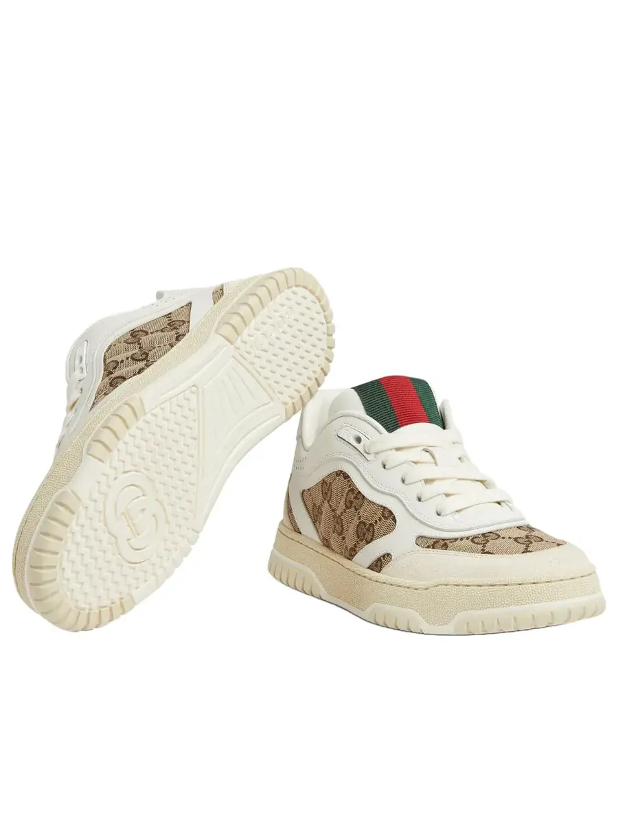 Кроссовки (WMNS) Gucci Re-Web 'GG Canvas White Beige' — изображение 5 из 5, белый