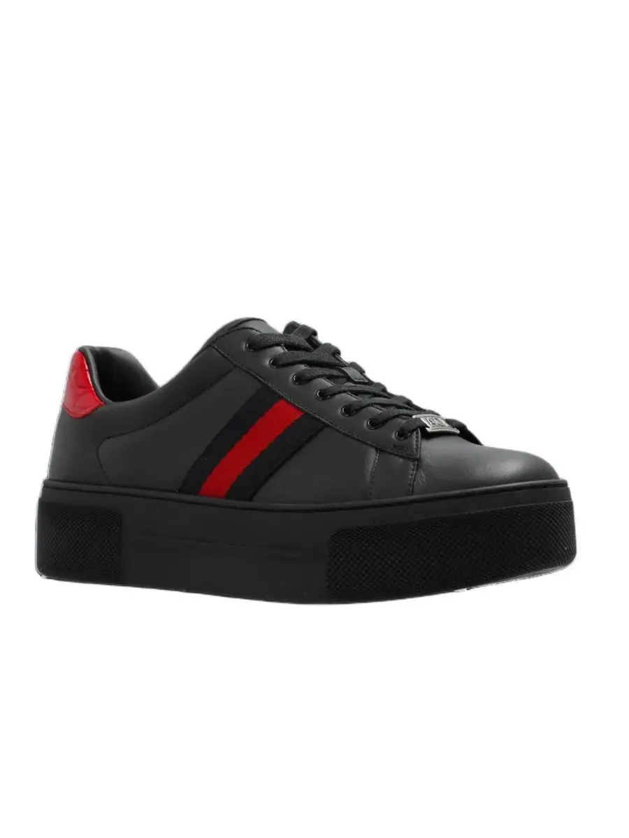 Кроссовки (WMNS) Gucci Ace Leather Platform 'Black' — изображение 3 из 5, черный