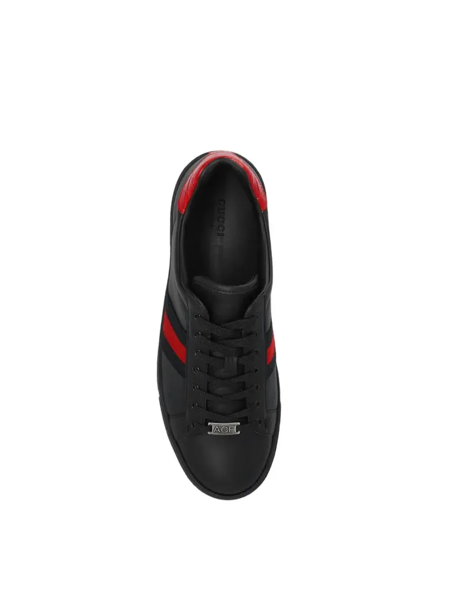 Кроссовки (WMNS) Gucci Ace Leather Platform 'Black' — изображение 5 из 5, черный