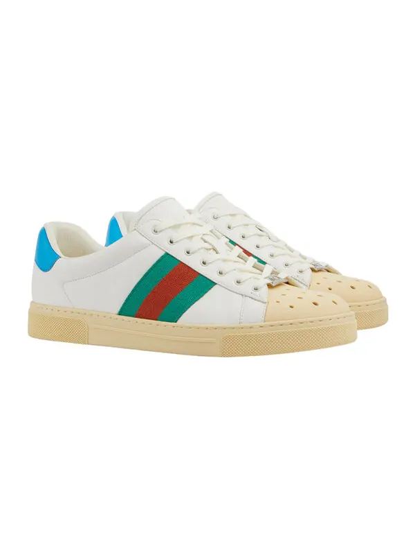 Кроссовки ace leather 'white' Gucci — изображение 2 из 4, белый