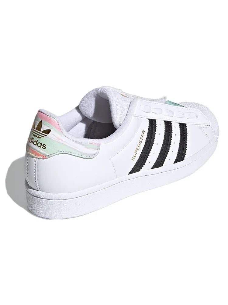 Кроссовки женские Adidas Superstar I Love Dance — изображение 4 из 6, белый/черный/зеленый