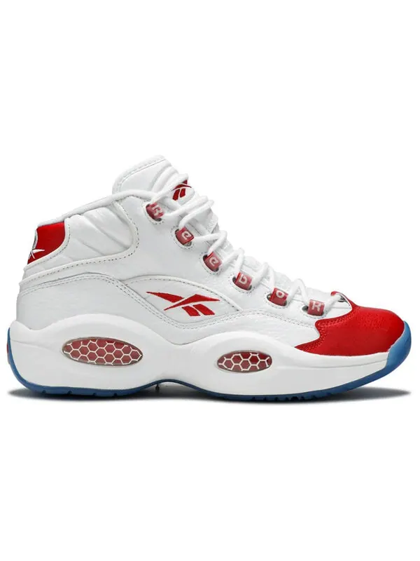 Кроссовки question mid 'white pearlized red' Reebok — изображение 2 из 4, белый/красный