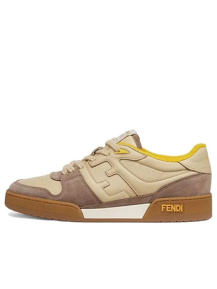 FENDI Match Low Top Suede 'Yellow Beige' — изображение 1 из 5, бежевый/желтый