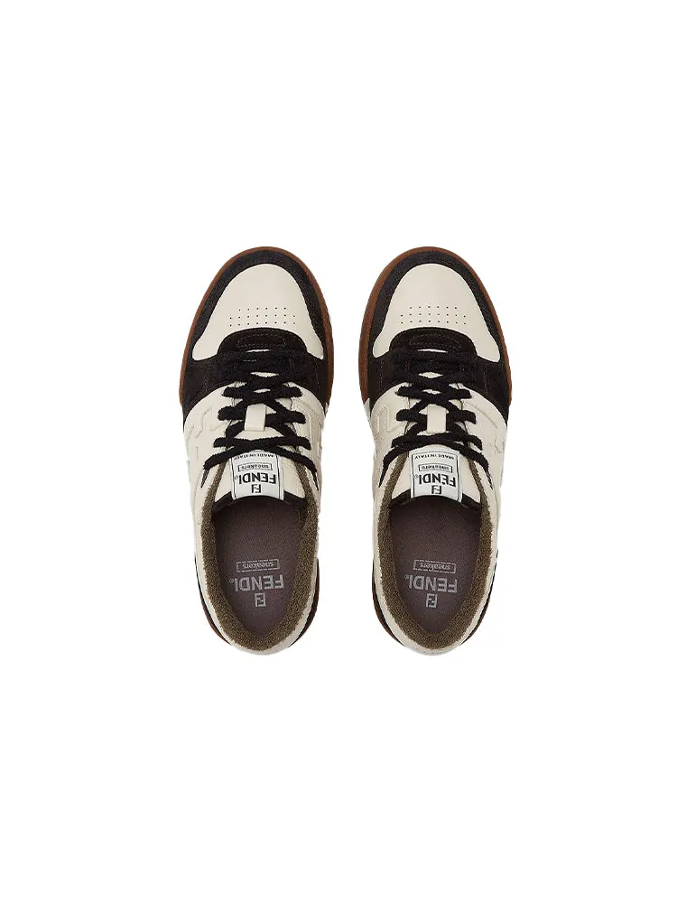 FENDI Match Low Top Suede 'Black Beige' — изображение 4 из 5, кремовый/черный