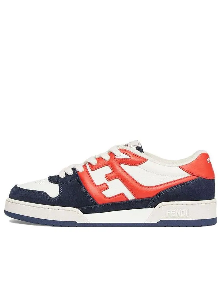 Кроссовки FENDI Match Low Top Suede 'Navy Orange' — изображение 1 из 4, темно-синий