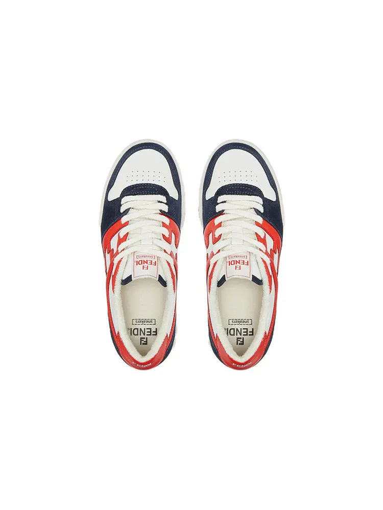 Кроссовки FENDI Match Low Top Suede 'Navy Orange' — изображение 3 из 4, темно-синий