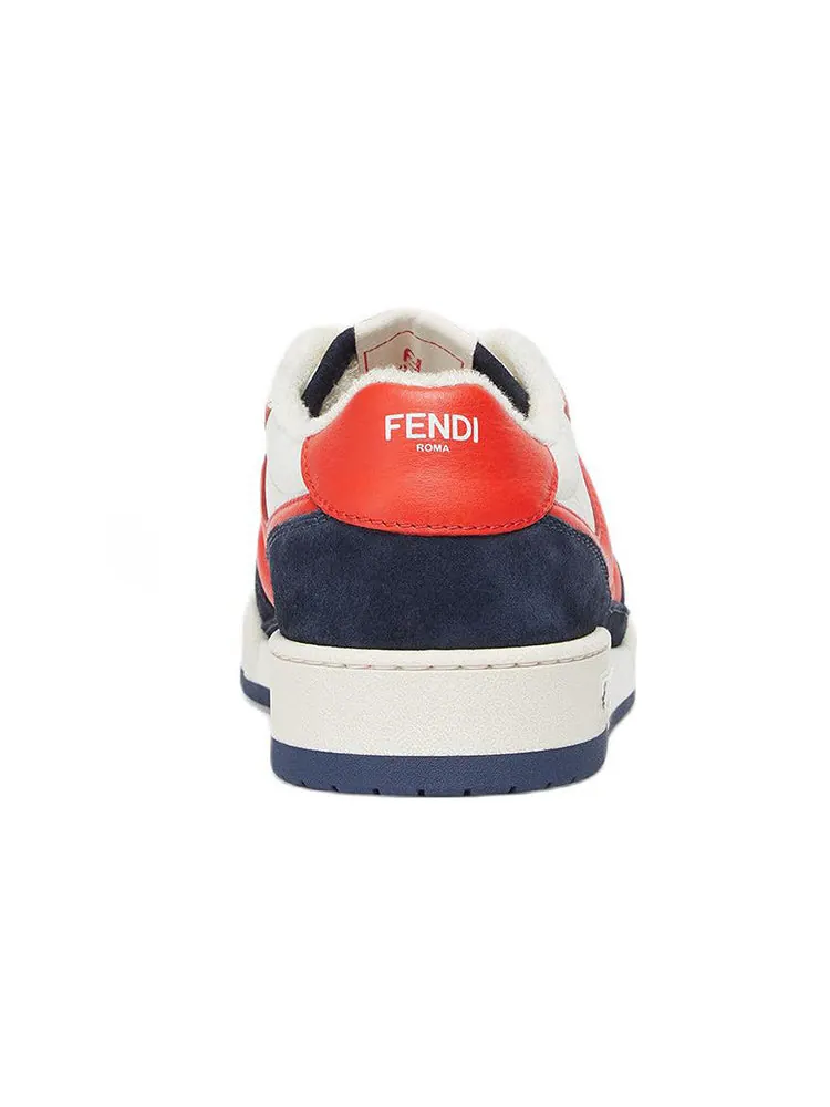 Кроссовки FENDI Match Low Top Suede 'Navy Orange' — изображение 4 из 4, темно-синий