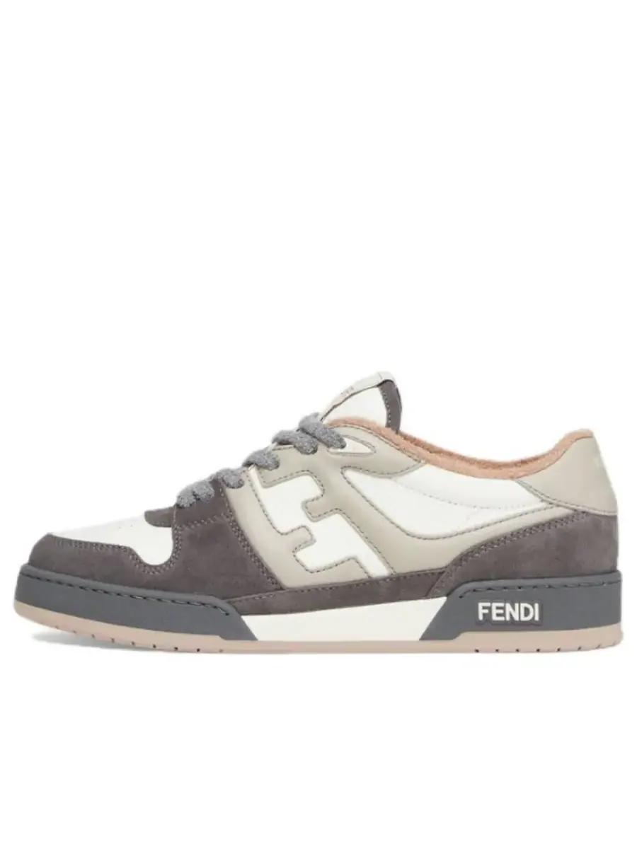 Кроссовки FENDI Match Low Top Suede 'Grey White' — изображение 1 из 2, белый