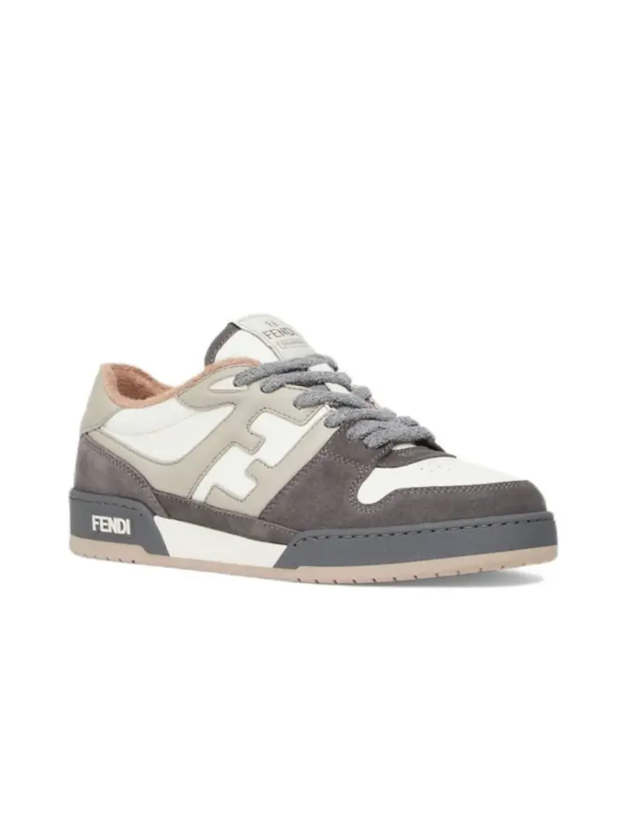 Кроссовки FENDI Match Low Top Suede 'Grey White' — изображение 2 из 2, белый