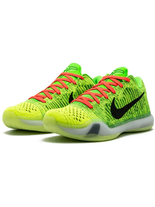Кроссовки kobe 10 elite Nike — изображение 2 из 4, зеленый/черный/оранжевый