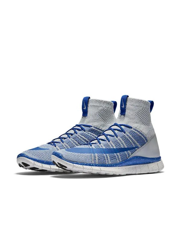 Кроссовки Nike Flyknit Mercurial — изображение 3 из 4, серый/синий