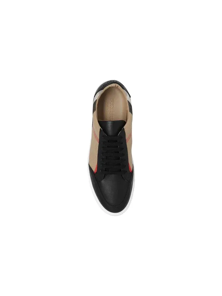 Кроссовки Burberry 25 в клетку и из кожи, черные, 80575081 — изображение 4 из 4, черный