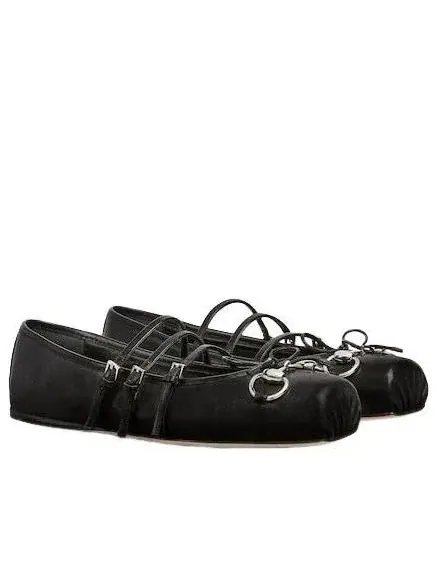(WMNS) Балетки Gucci Horsebit — изображение 2 из 6, черный