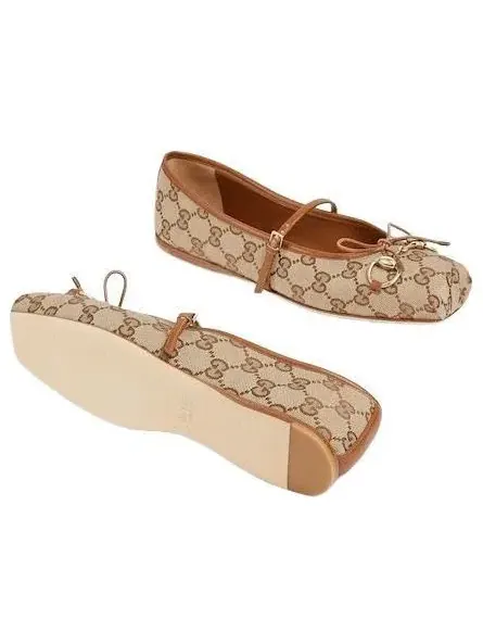 (WMNS) Балетки Gucci 26 Horsebit — изображение 5 из 6, бежевый