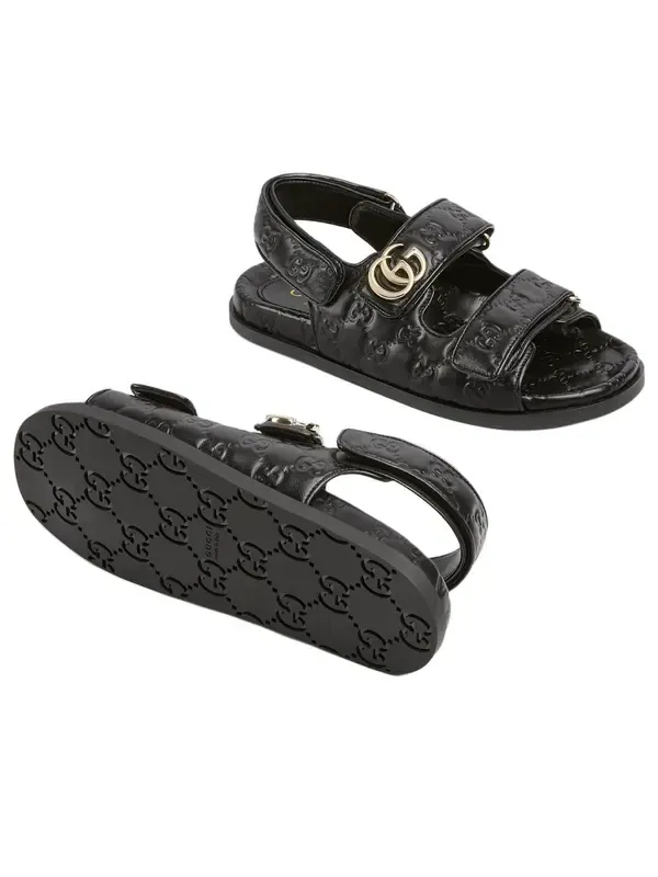 Сандалии double g leather Gucci — изображение 2 из 3, черный