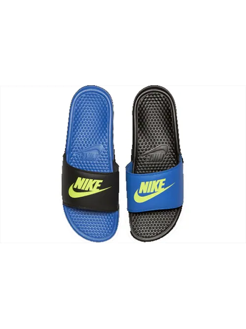 Тапочки benassi jdi mismatch fashion blue black slippers 'black' Nike — изображение 2 из 3, черный/-синий