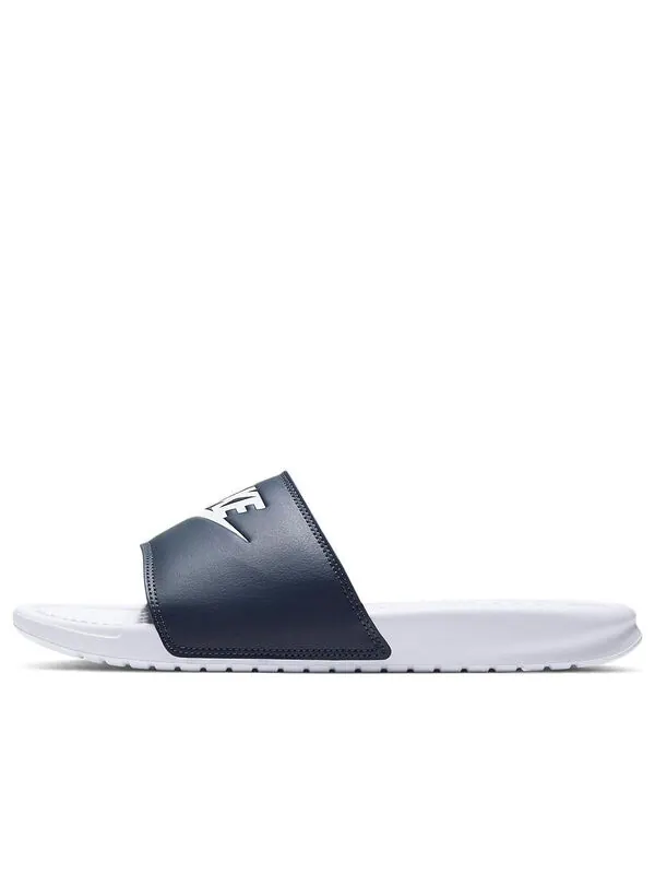 Тапочки benassi jdi mismatch navy/white Nike — изображение 1 из 4, синий/белый
