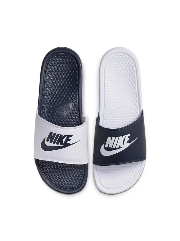 Тапочки benassi jdi mismatch navy/white Nike — изображение 3 из 4, синий/белый