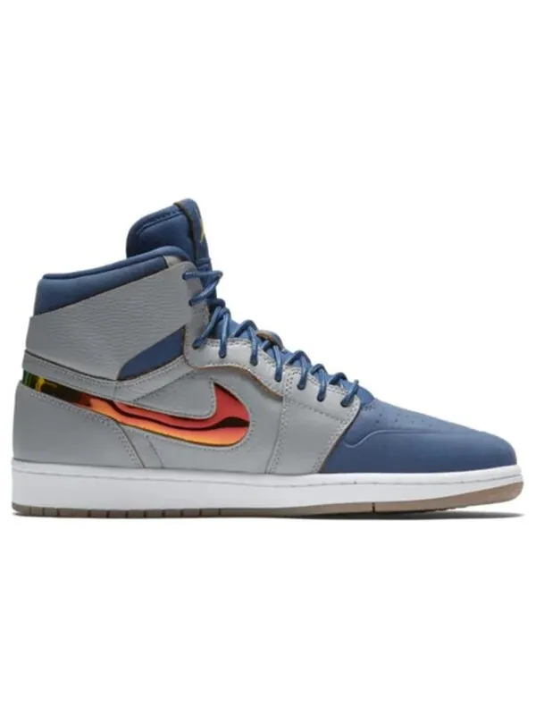 Кроссовки 1 nouveau Air Jordan — изображение 2 из 3, серый/синий/желтый