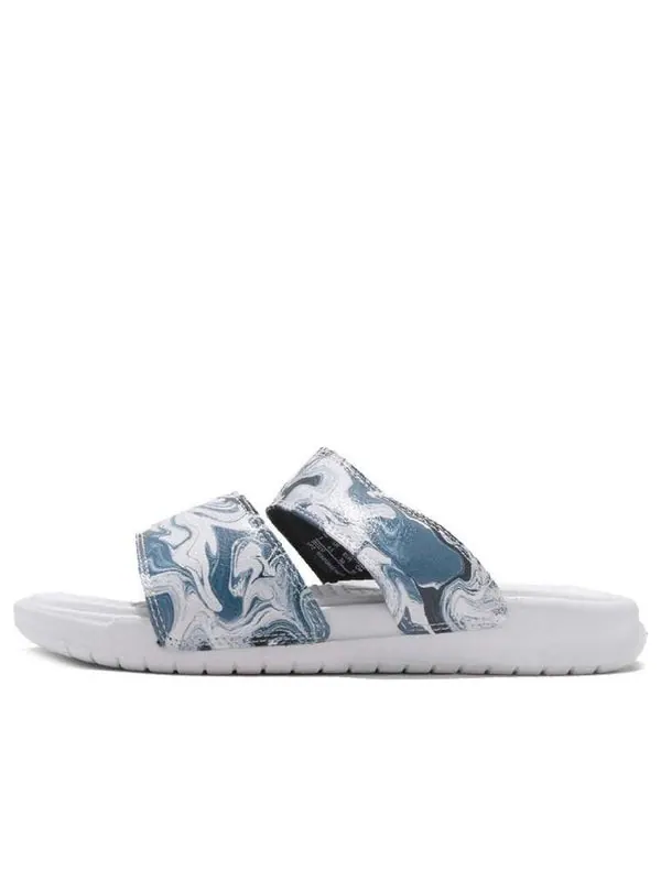 Тапочки benassi duo ultra slide 'white blue black' Nike