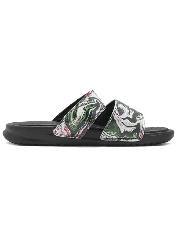 Тапочки benassi duo ultra slide 'black green pink' Nike — изображение 2 из 4, черный/мульти