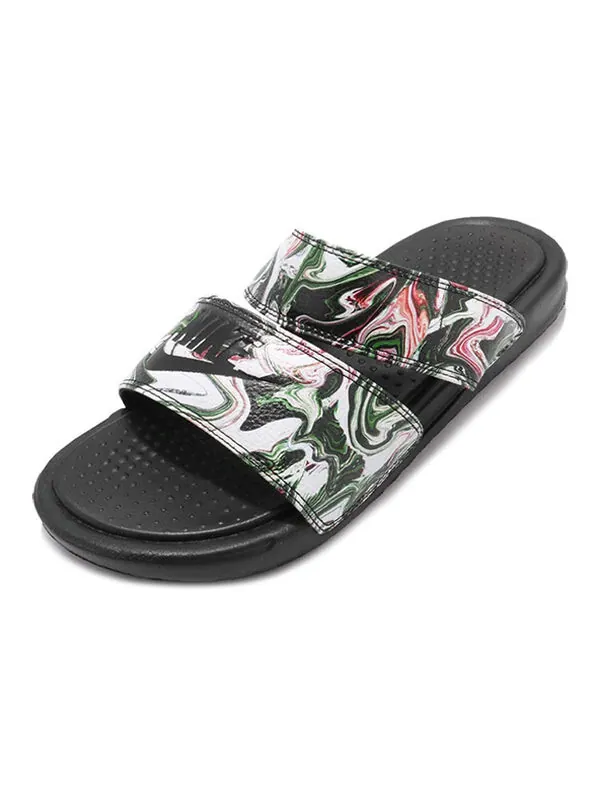 Тапочки benassi duo ultra slide 'black green pink' Nike — изображение 3 из 4, черный/мульти