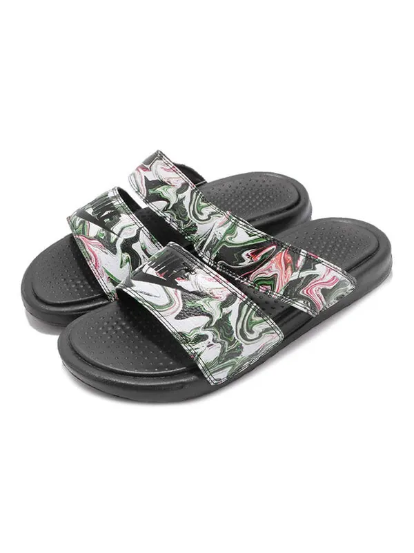 Тапочки benassi duo ultra slide 'black green pink' Nike — изображение 4 из 4, черный/мульти
