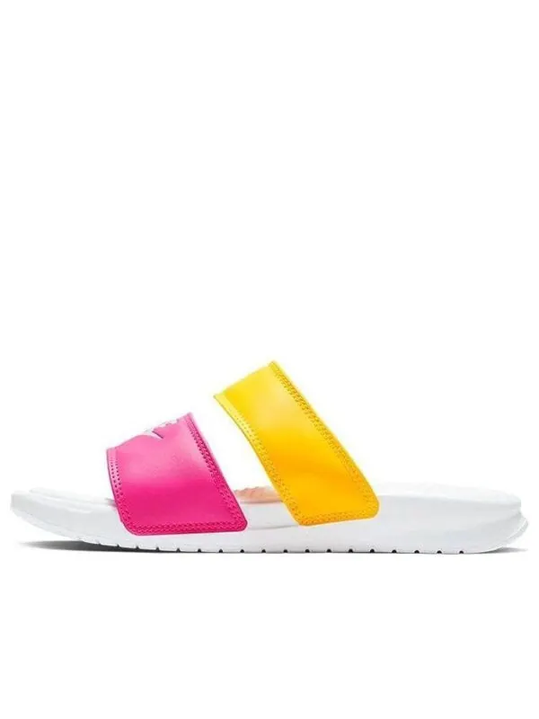 Тапочки benassi duo ultra slide 'metallic summit white' Nike