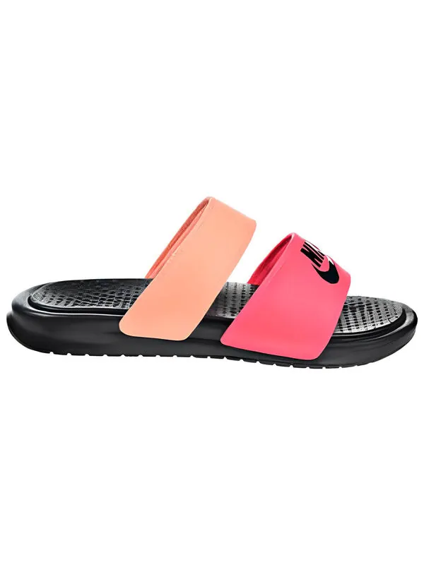 Тапочки benassi duo ultra slide 'racer pink sunset glow' Nike — изображение 2 из 4, розовый/черный