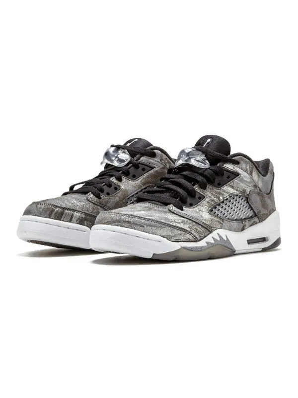 Кроссовки 5 ретро низкие премиум низкие Air Jordan — изображение 3 из 4, серый/серый-белый