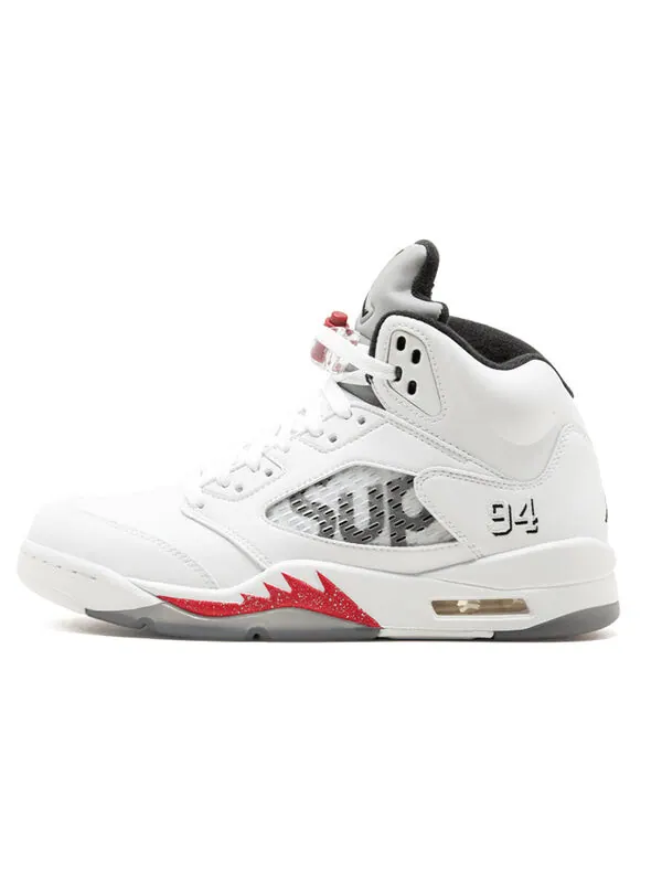 Кроссовки supreme x 5 ретро Air Jordan — изображение 2 из 4, белый
