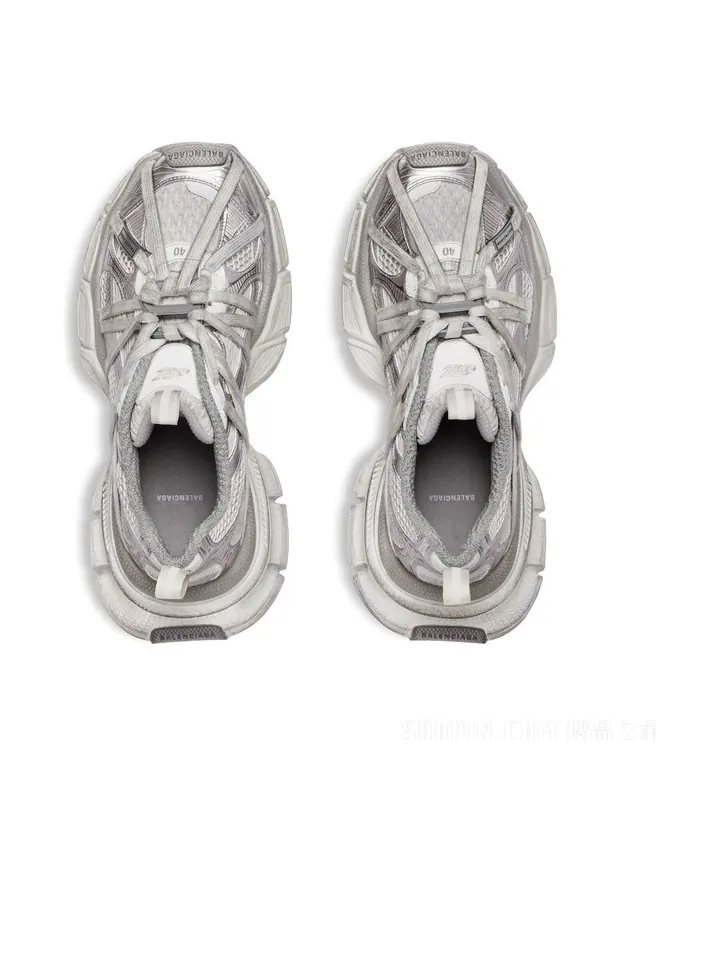 Кроссовки (WMNS) Balenciaga 3XL Extreme Laces Sneakers 'Silver' — изображение 2 из 5, серебряный
