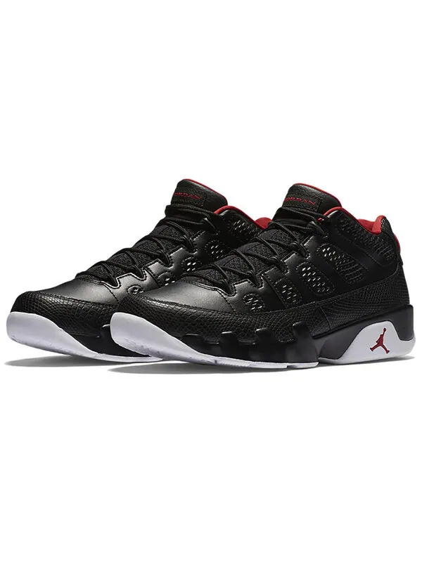 Кроссовки 9 ретро низкие Air Jordan — изображение 2 из 4, черный/красный-белый