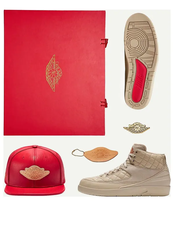 Кроссовки 2 retro x just don 'beach' Air Jordan — изображение 1 из 4, золотистый-красный