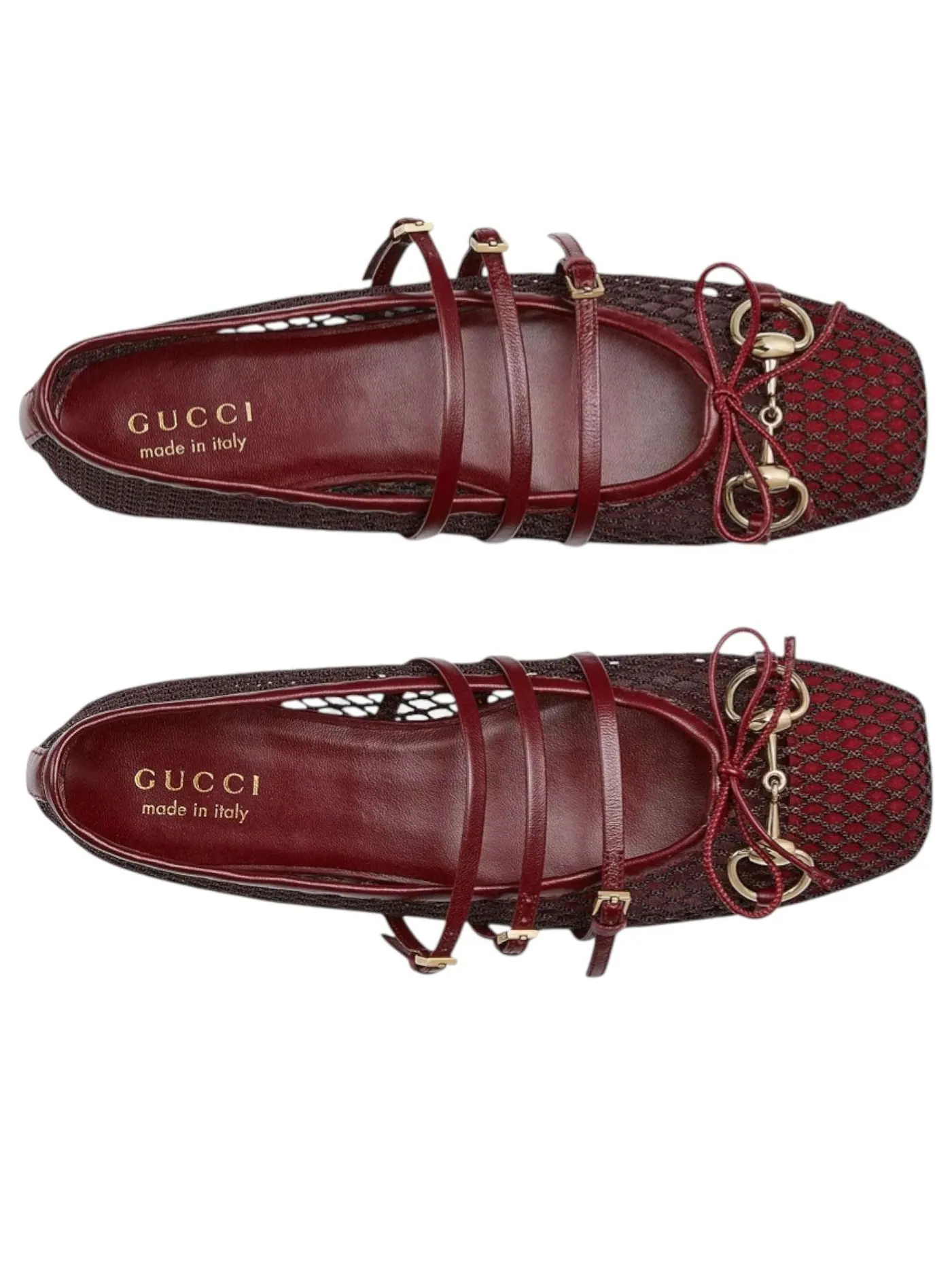 (WMNS) Туфли-балетки Gucci Horsebit 'Rosso Ancora Red Mesh' — изображение 2 из 5, красный