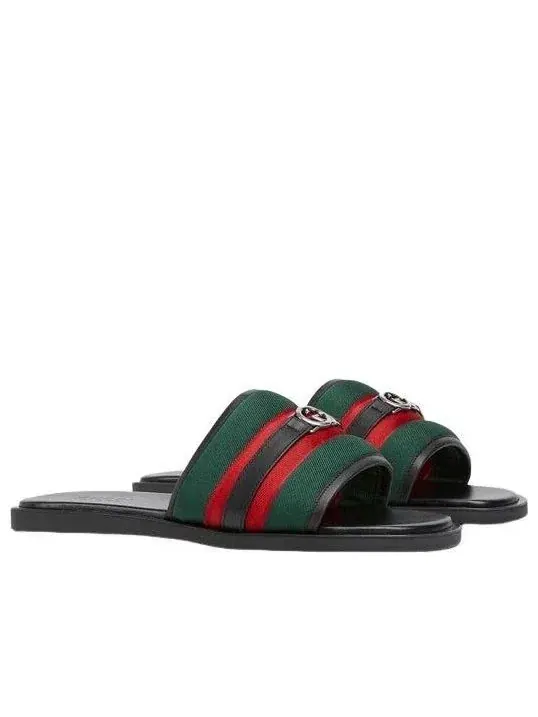 Шлепанцы Gucci 25 Interlocking G, цвет «Черный — изображение 2 из 5