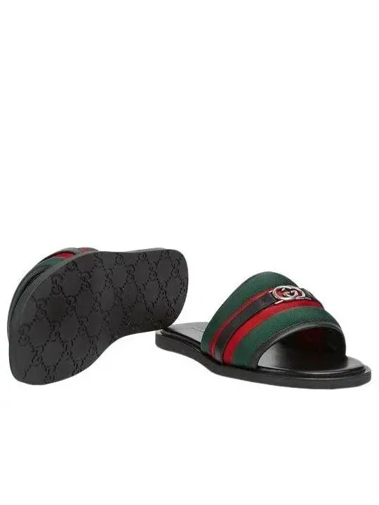 Шлепанцы Gucci 25 Interlocking G, цвет «Черный — изображение 3 из 5