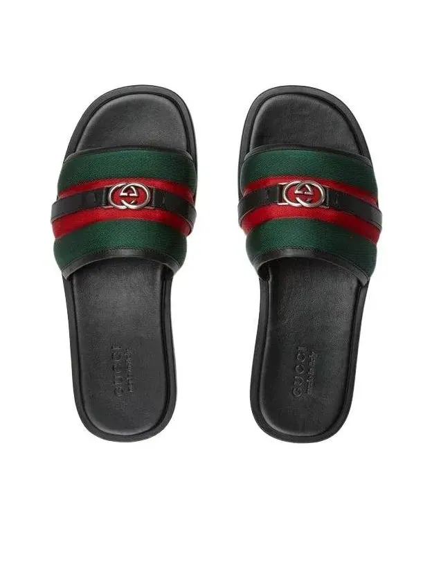 Шлепанцы Gucci 25 Interlocking G, цвет «Черный — изображение 4 из 5
