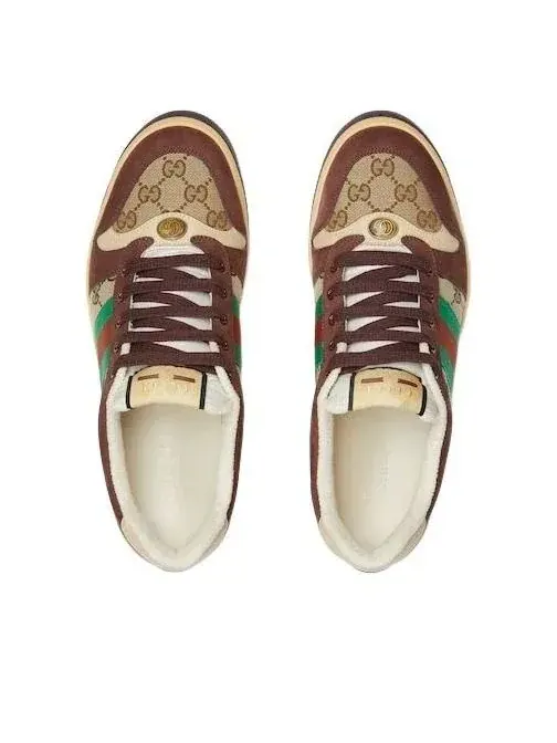 Кроссовки Gucci Screener 'Бежевый темно-коричневый' — изображение 3 из 6