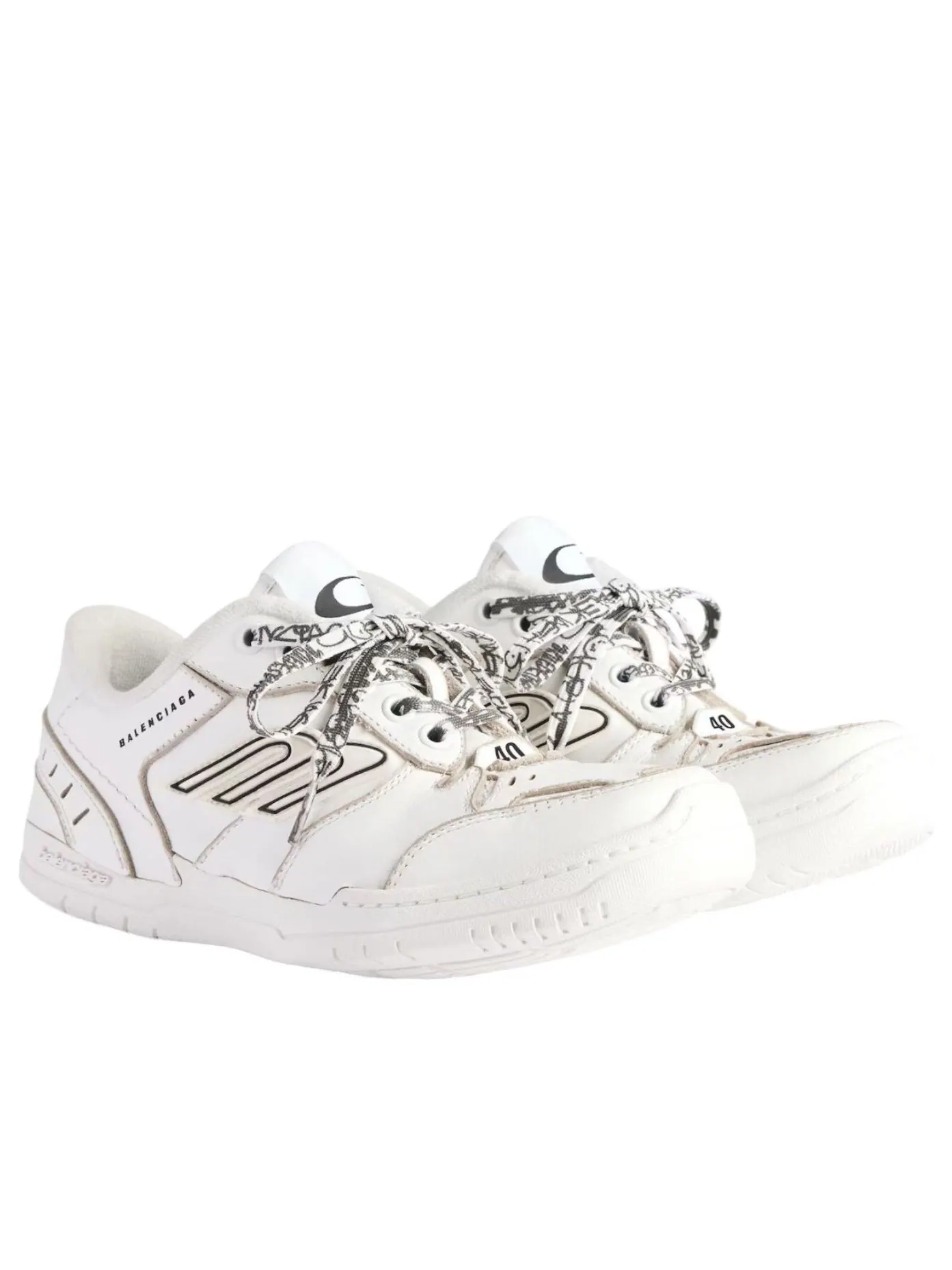 Кроссовки (WMNS) Balenciaga Hamptons Worn-out 'White' — изображение 2 из 6, белый