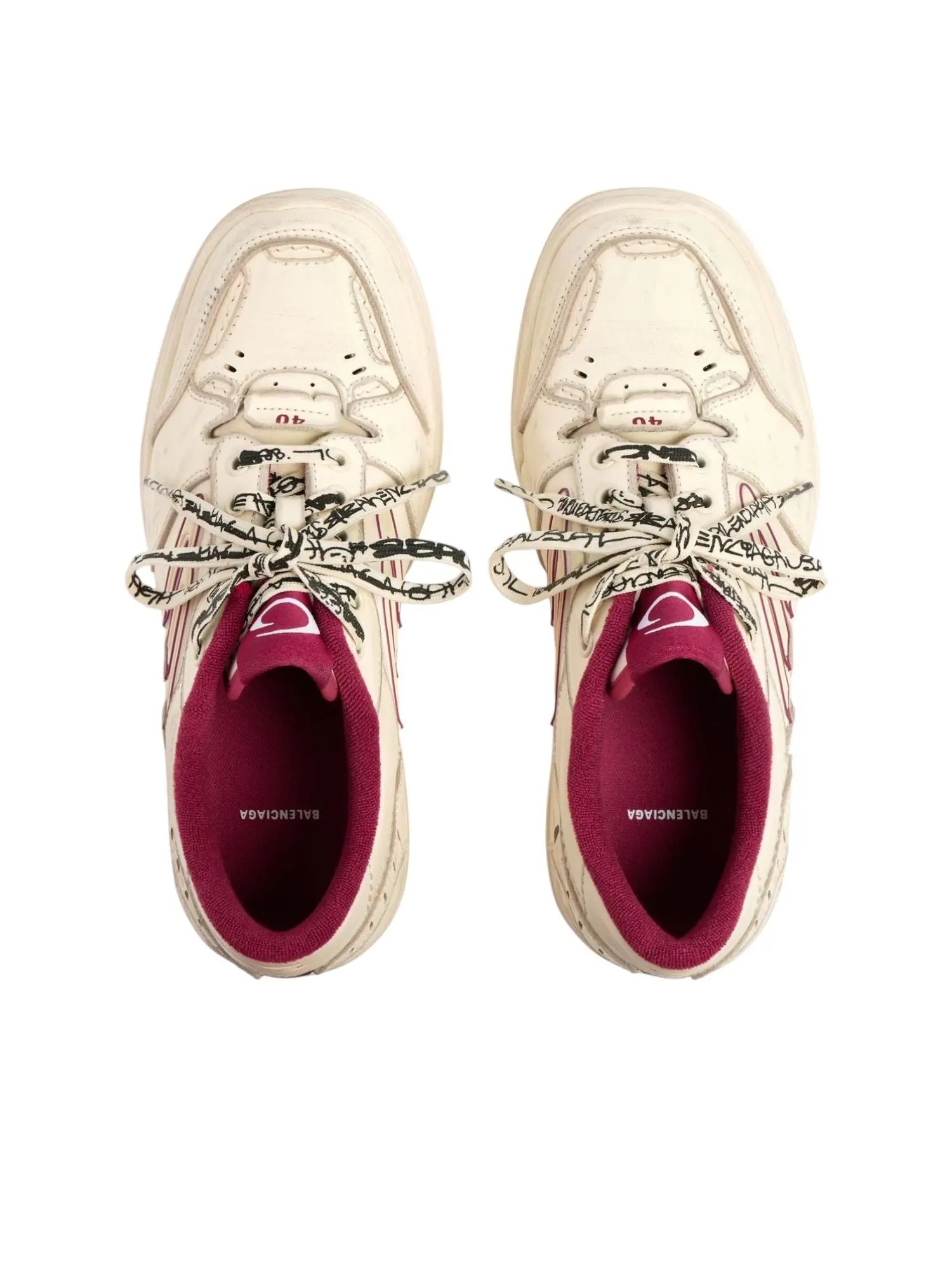 Balenciaga Hamptons Worn-out 'Off White Red' — изображение 4 из 6, белый/красный