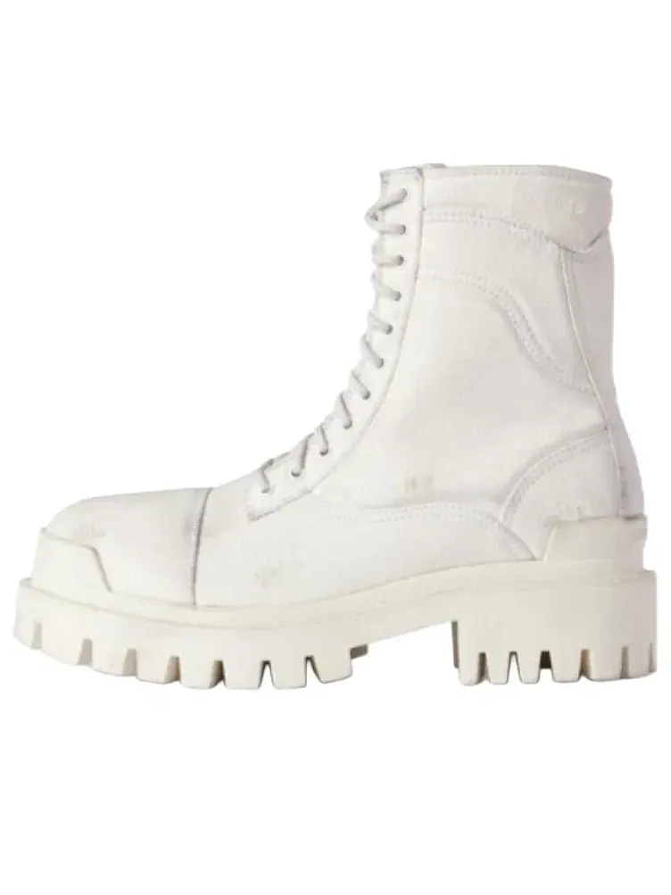 Мужские ботинки с принтом Combat Strike Boot Balenciaga — изображение 1 из 5, белый