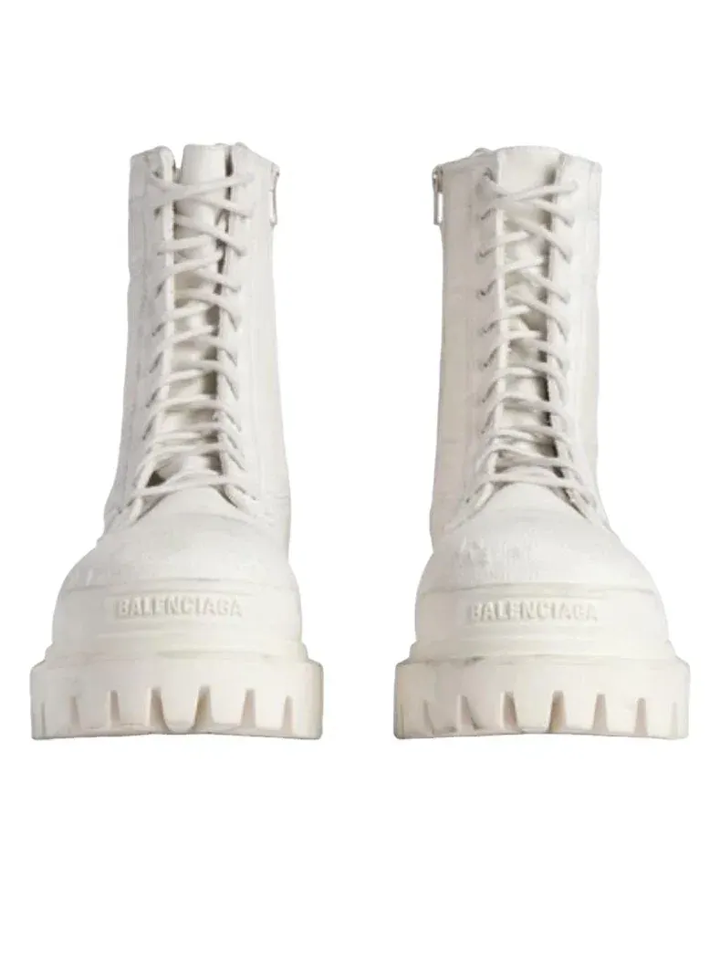 Мужские ботинки с принтом Combat Strike Boot Balenciaga — изображение 3 из 5, белый