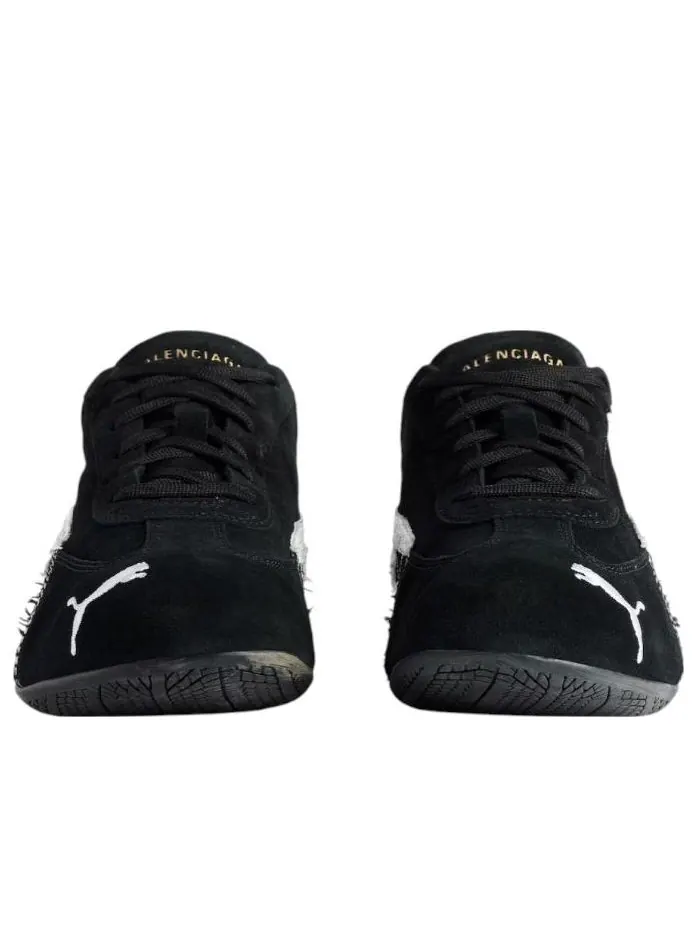 Кроссовки Balenciaga x Puma Speedcat Suede 'Distressed Black White' — изображение 3 из 7, черный