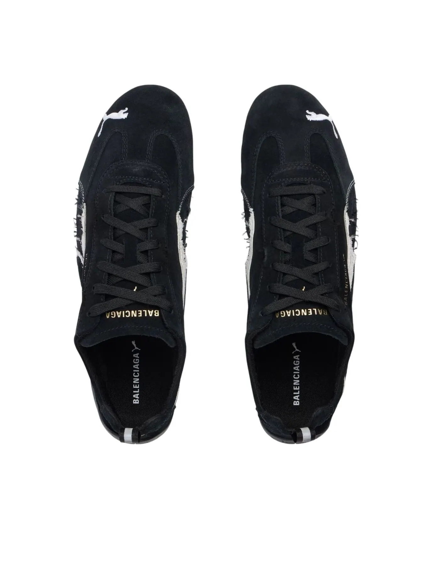 Кроссовки Balenciaga x Puma Speedcat Suede 'Distressed Black White' — изображение 4 из 7, черный/белый