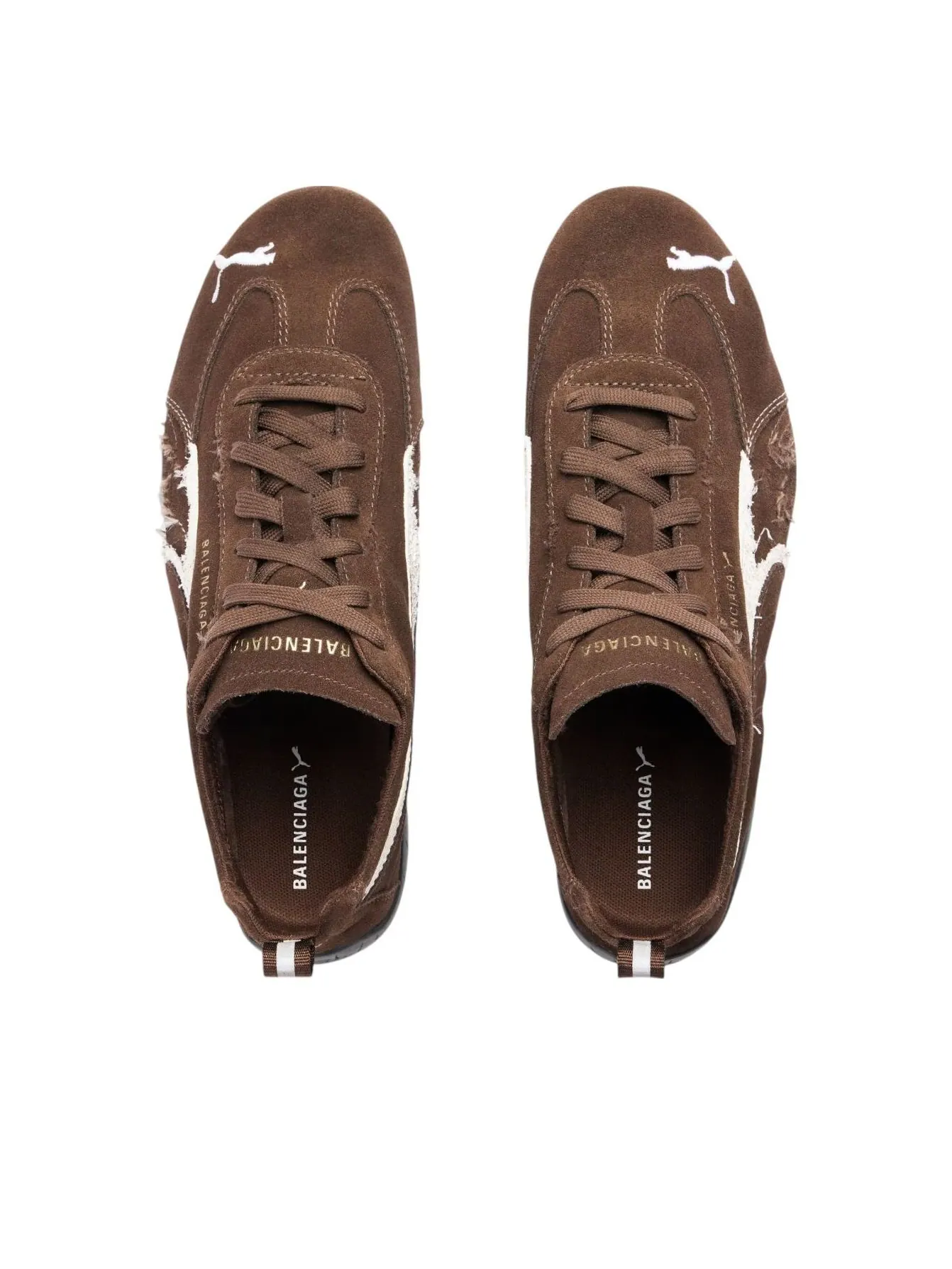 Balenciaga x Puma Speedcat Suede 'Distressed Brown White' — изображение 4 из 7, коричневый/белый