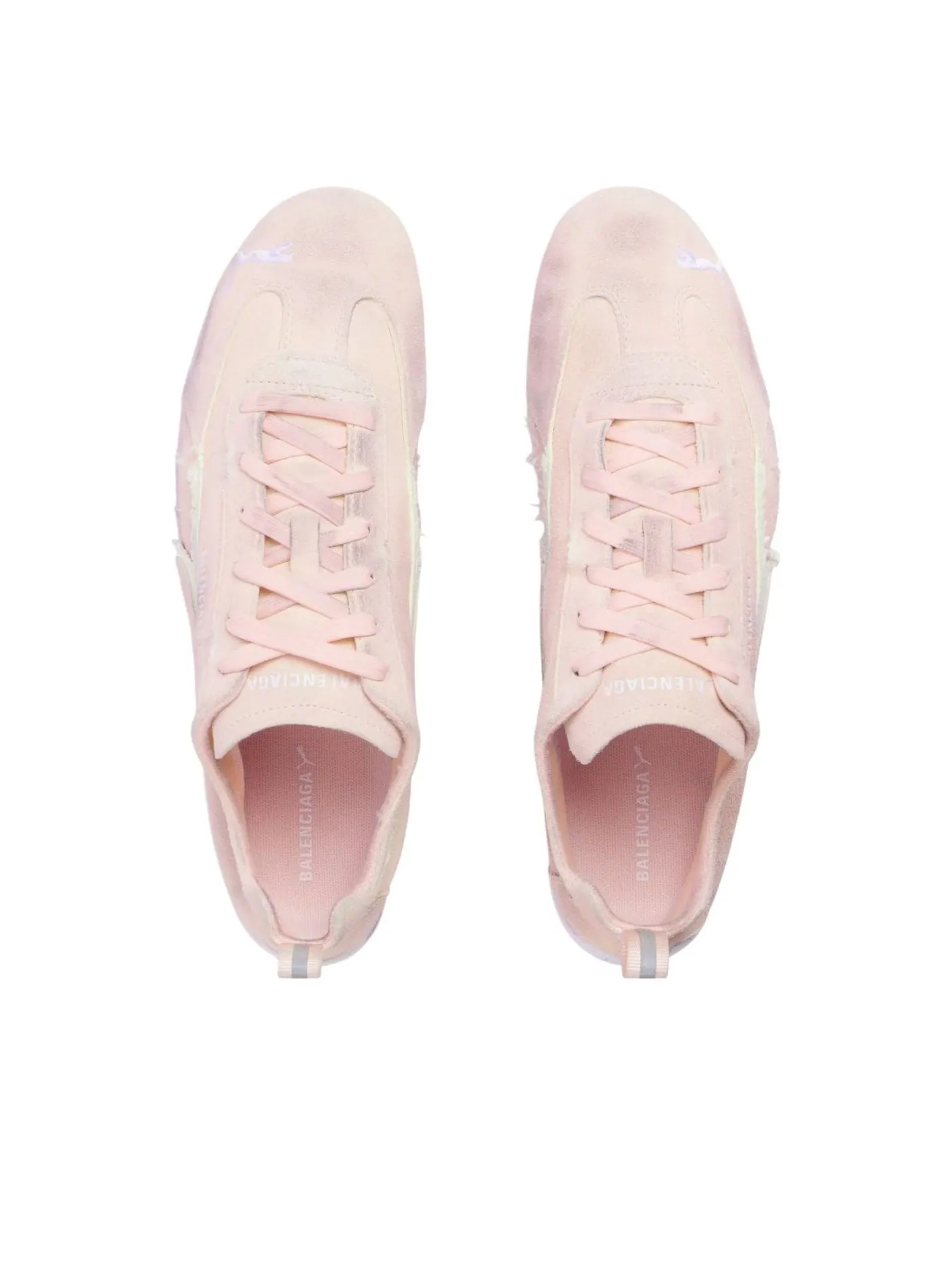 Кроссовки Balenciaga x Puma Speedcat Suede 'Distressed Pink White' — изображение 4 из 7, розовый