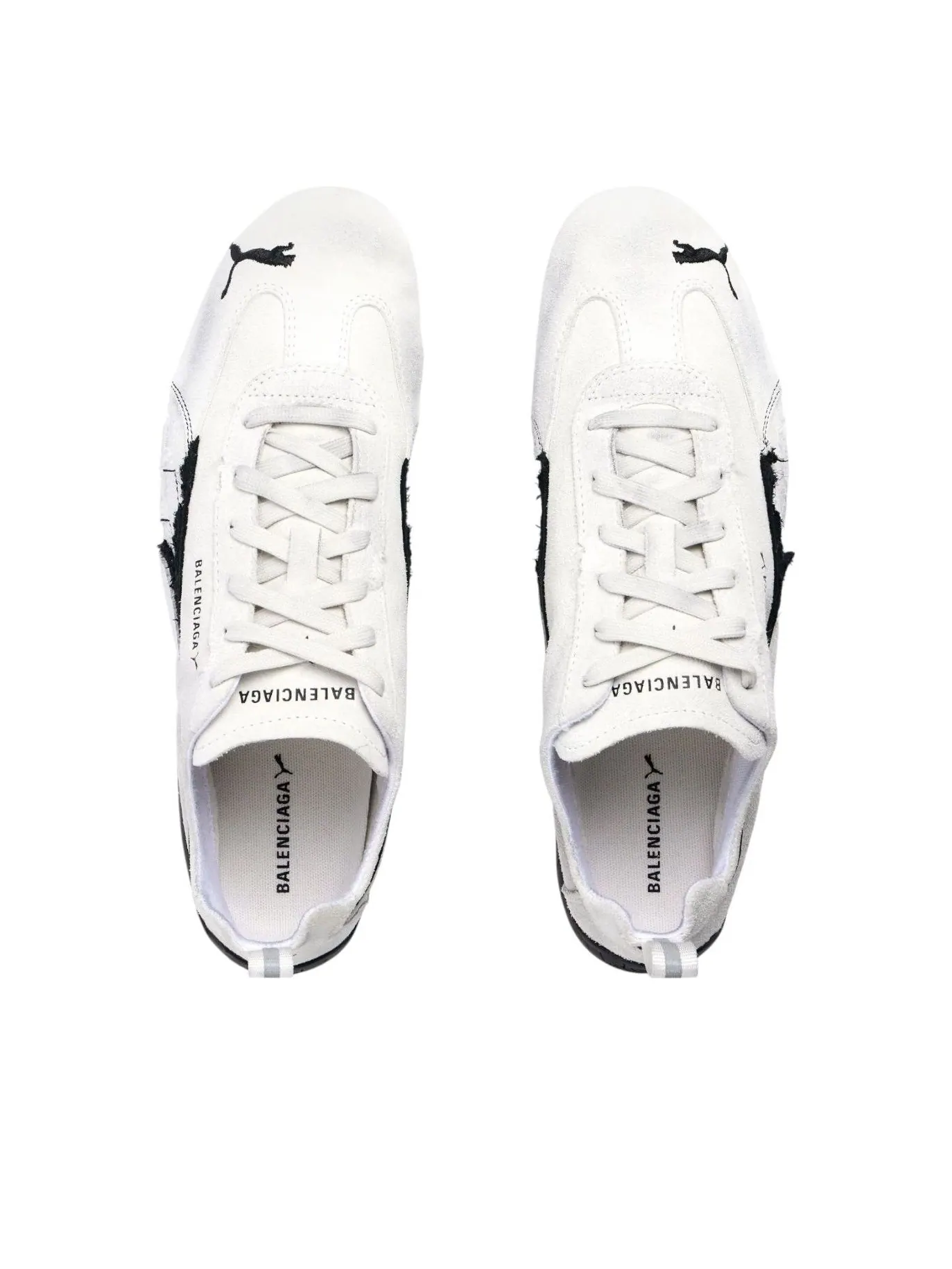 Кроссовки Balenciaga x Puma Speedcat Suede 'Distressed White Black' — изображение 4 из 7, белый