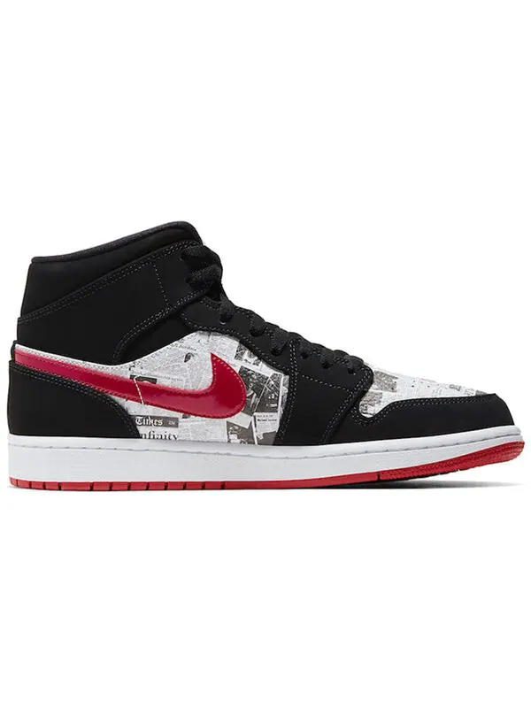 Кроссовки 1 средний размер Air Jordan — изображение 2 из 4, черный/красный/белый